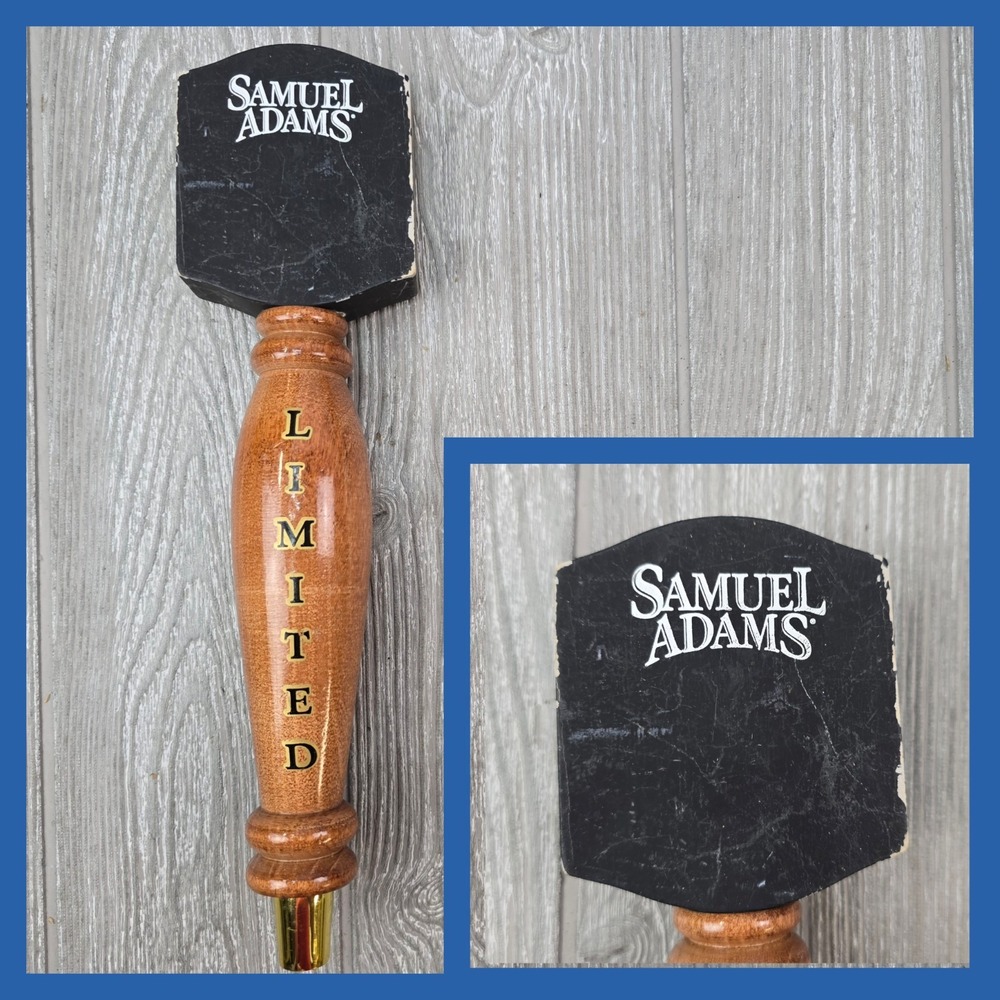 Sam Adams Limited 12 inch wooden beer tap handle pull lever chalkboard bar